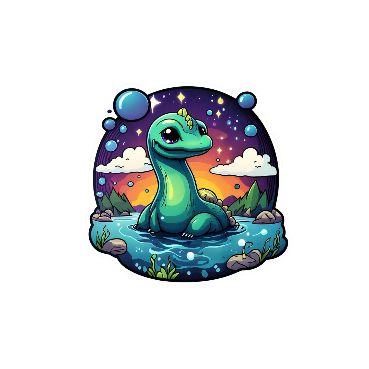 25-Piece Sea Monster Sticker Set – Cute Ocean Creatures Digital Clipart (SVG/PNG)