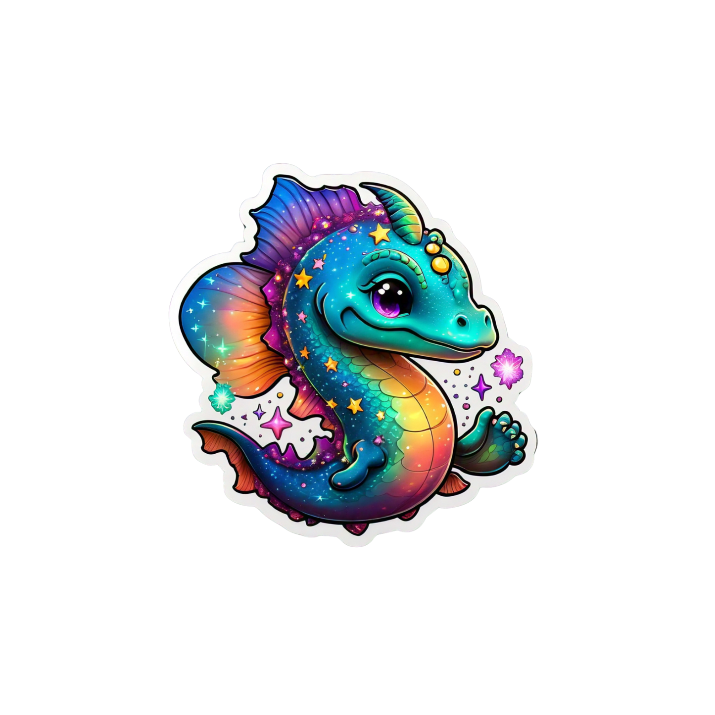 25-Piece Sea Monster Sticker Set – Cute Ocean Creatures Digital Clipart (SVG/PNG)