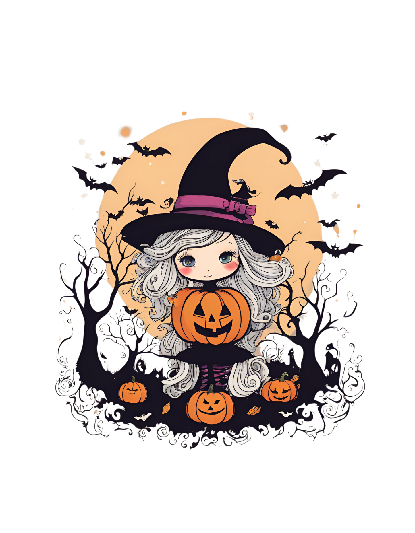 Pumpkin Witch tee shirt design